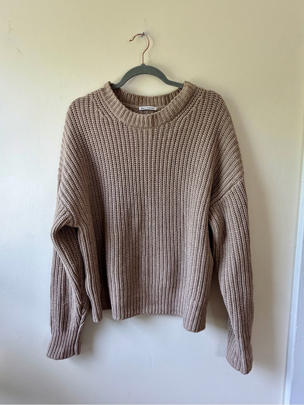 Reformation - Sam Cotton Cashmere Oversized Crew Sweater